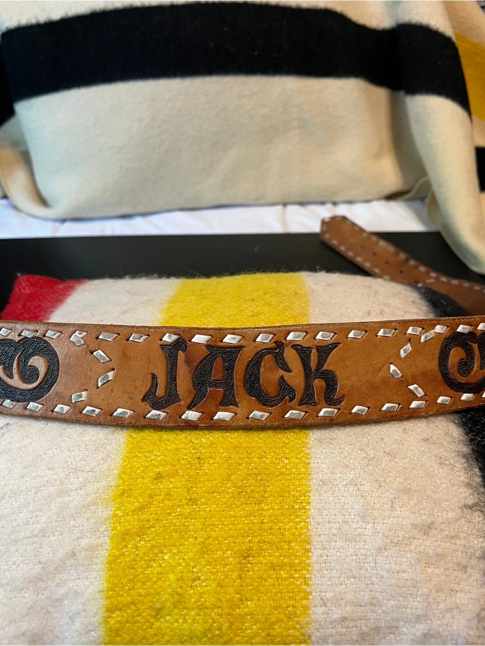 Handtool vintage western belt with a custom named Jack